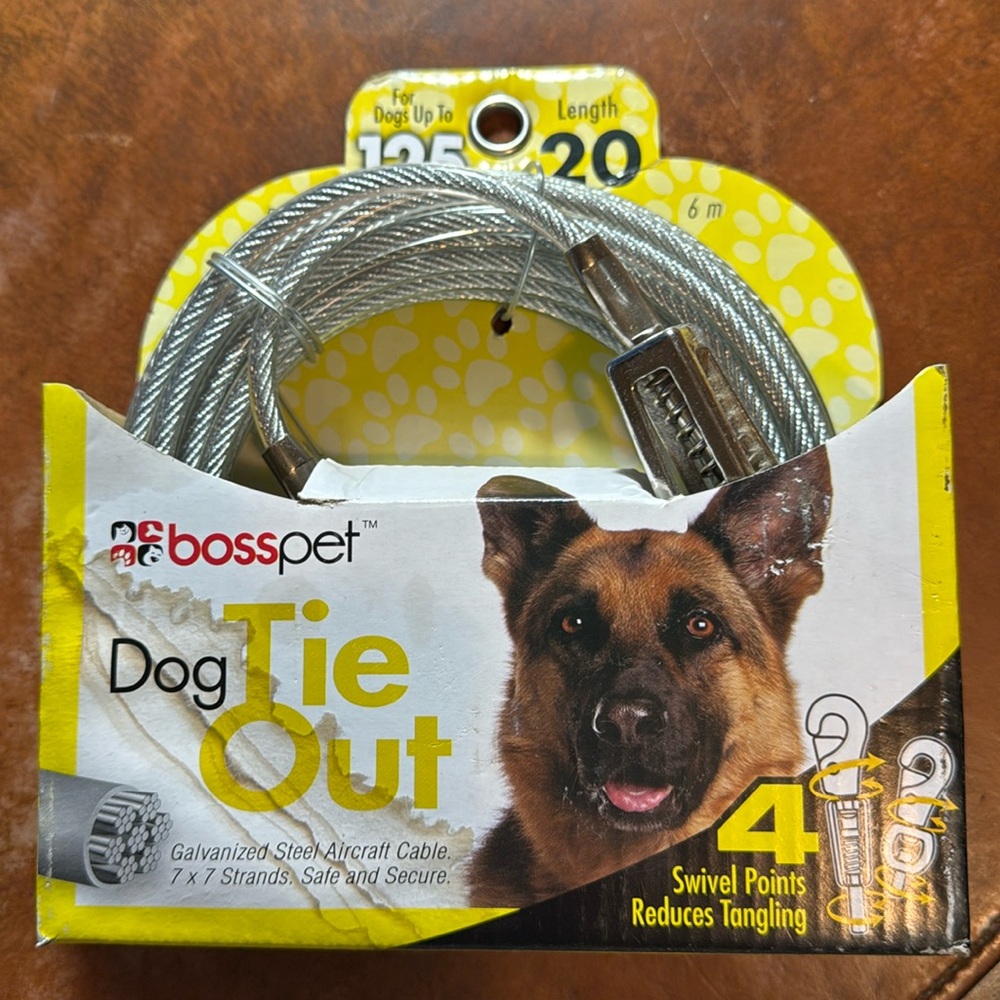 BossPet Dog Tie Out 125 lbs/20’